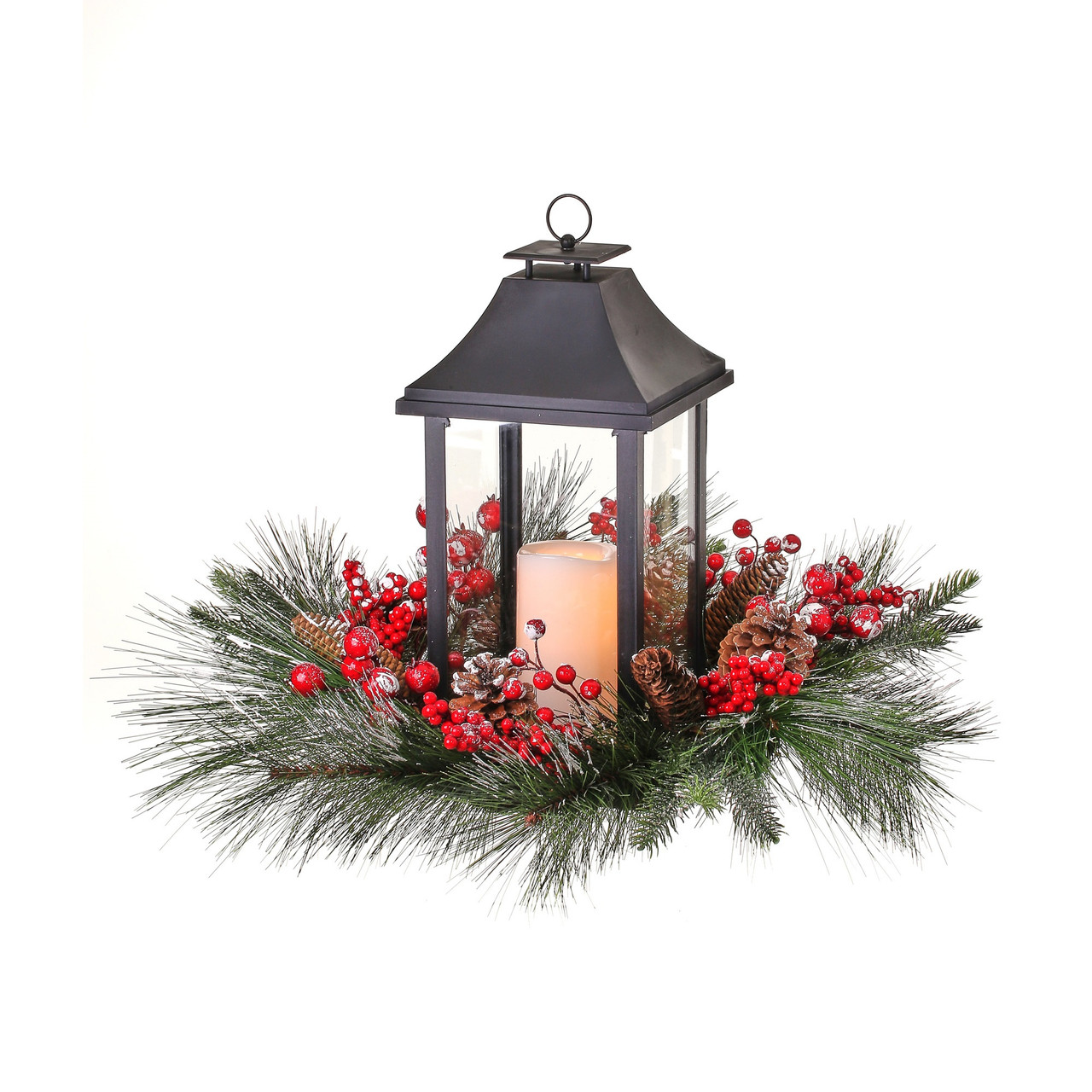 Christmas Candle Lantern, Decorative Lantern with Led Candle