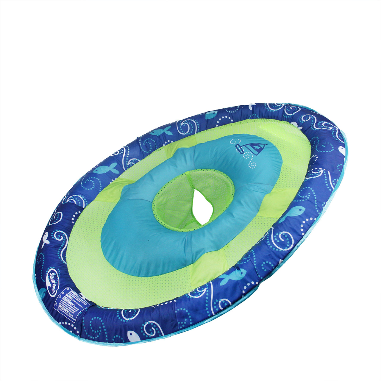 36 Navy, Aqua & Lime Fishy & Spiral Print Step 1 Inflatable Baby Spring Pool  Float