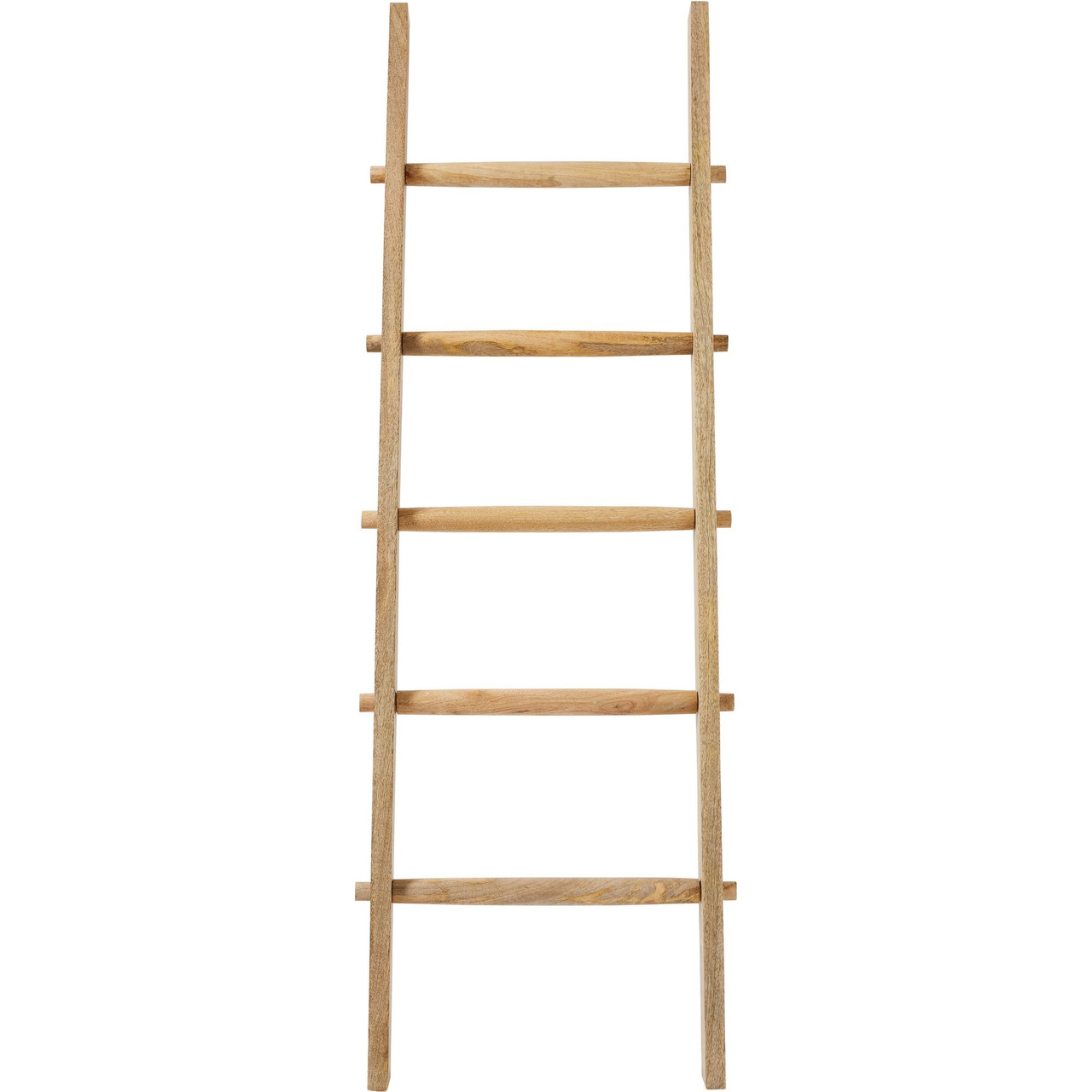 5-Shelf Ladder Wall Bookshelves White Gold (Set of 2)