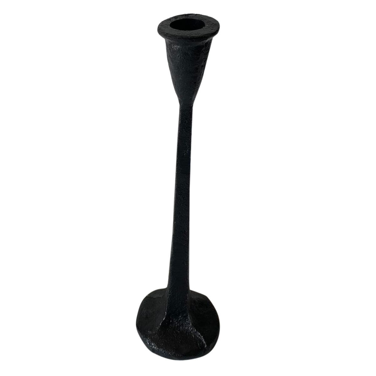 11.25" Black Contemporary Small Taper Candle Holder Christmas Central