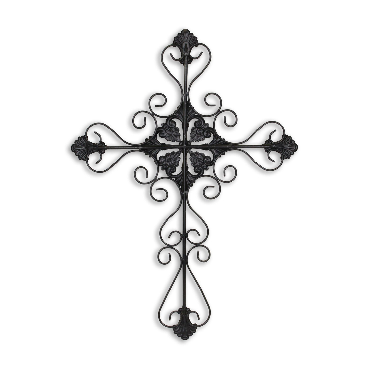 33" Gray Traditional Style Large Wall Mounted Cross Christmas Central