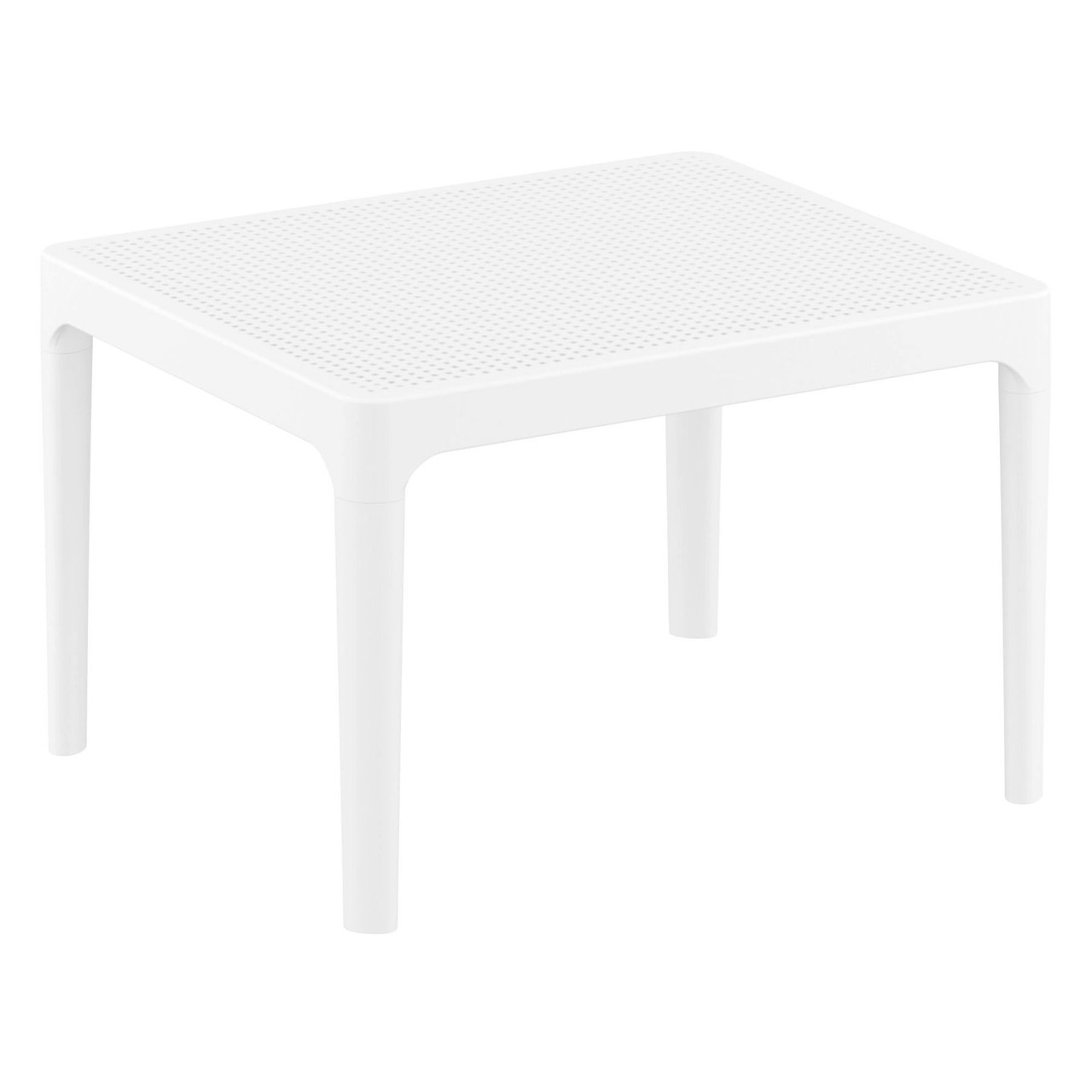 23.5" White Rectangular Outdoor Patio Side Table Christmas Central