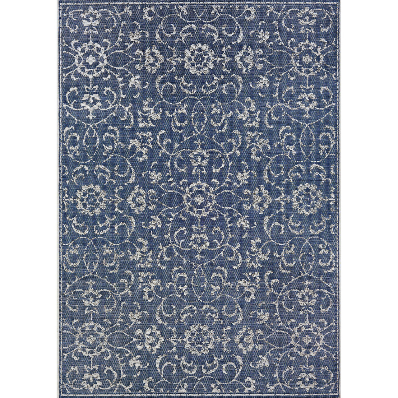 Carmel Navy Bordered Non-Slip Indoor Area Rug 2' x 5' / Navy