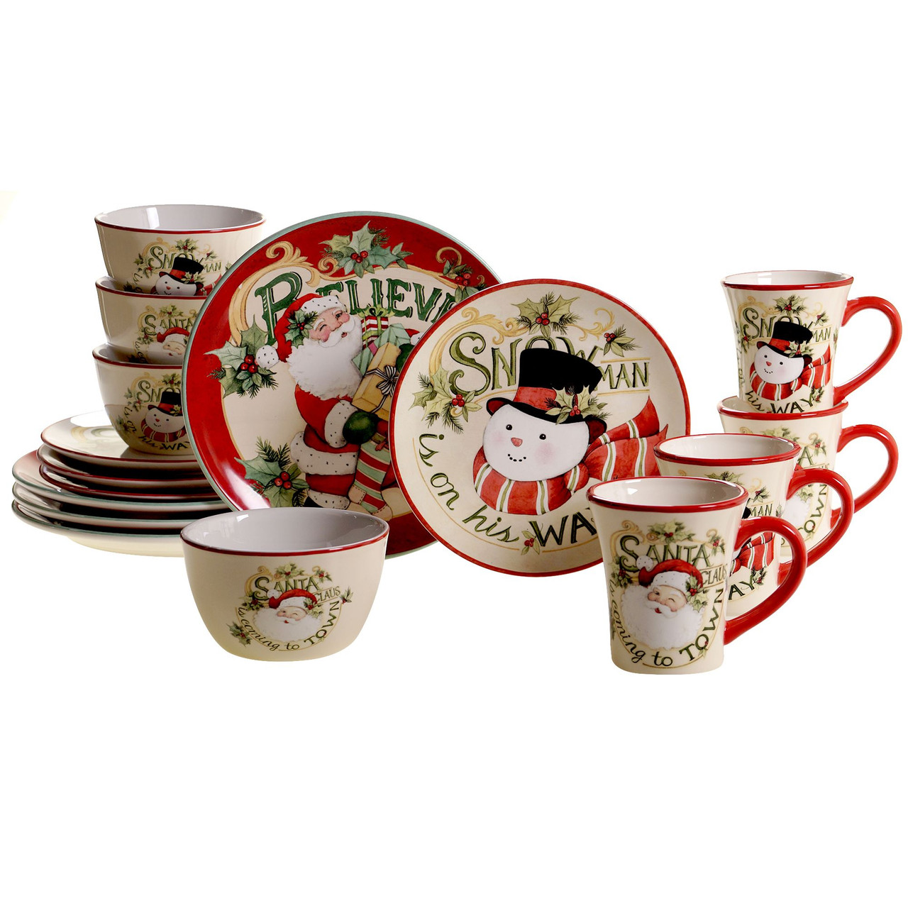 Christmas dinnerware with snowmen