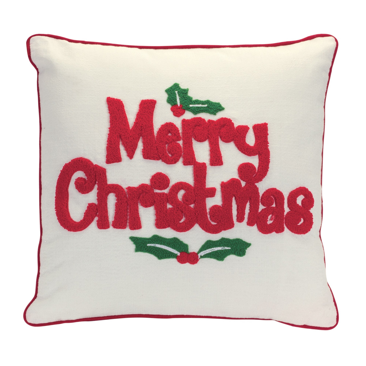 Melrose Beaded Joy and Noel Holiday Pillow (Set of 2)