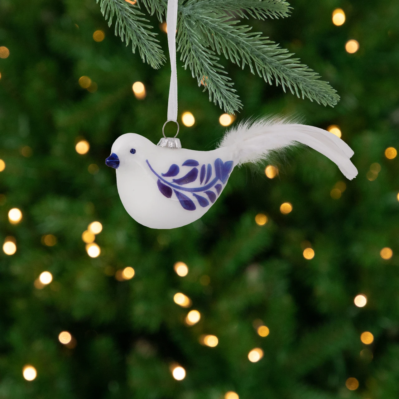 Lot De 50 Colombes Bleues à Plumes Pour Arbre De Noël En Céramique - Décorations Vintage