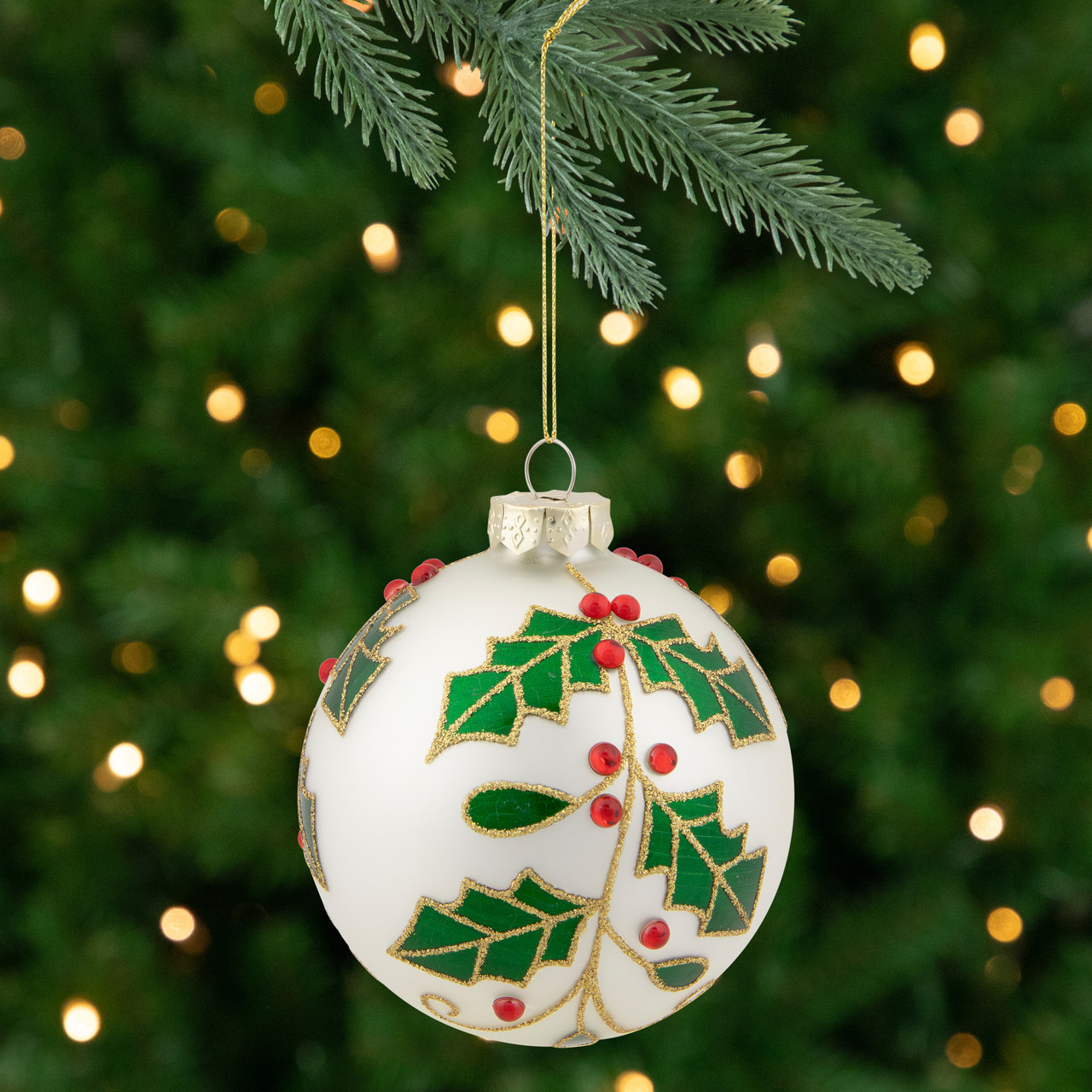 White Glass Christmas Balls