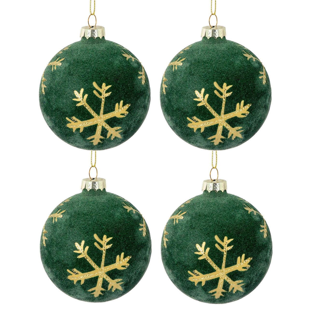 Pink Velvet Ball Ornaments with Gold Glitter