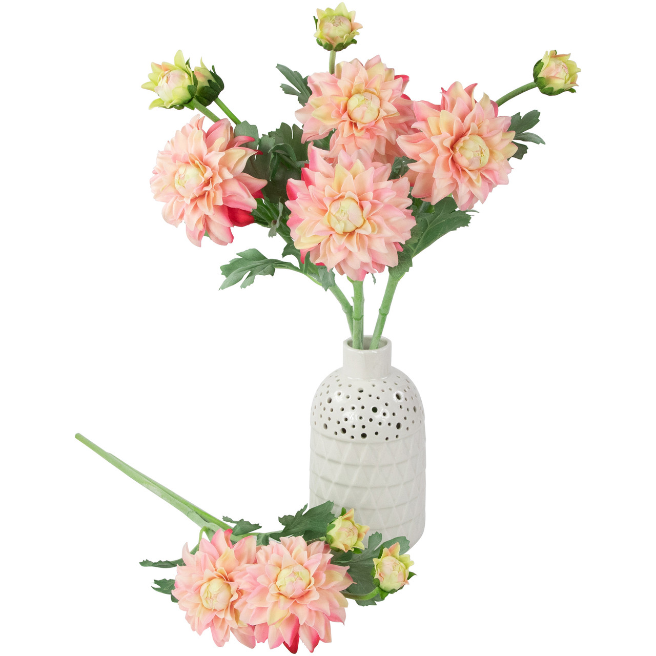 Set of 6 Dusty Pink Dahlia Artificial Floral Sprays, 23" Christmas