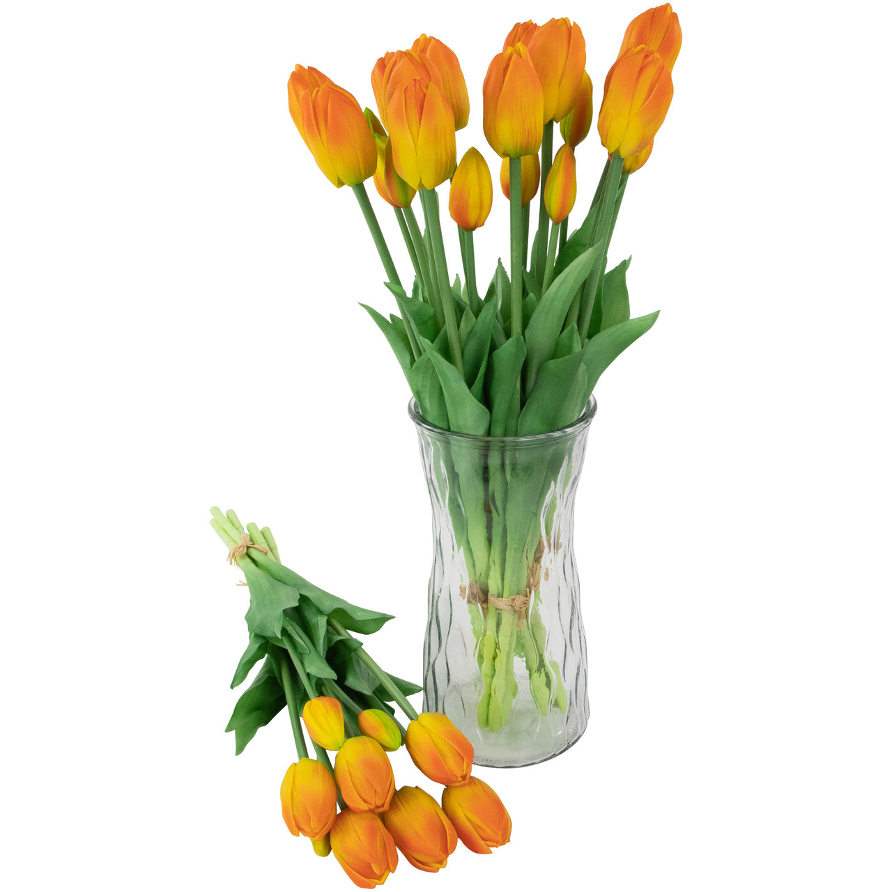 Set of 6 Yellow and Orange Tulip Artificial Real Touch Floral Bundles - Thumbnail 4