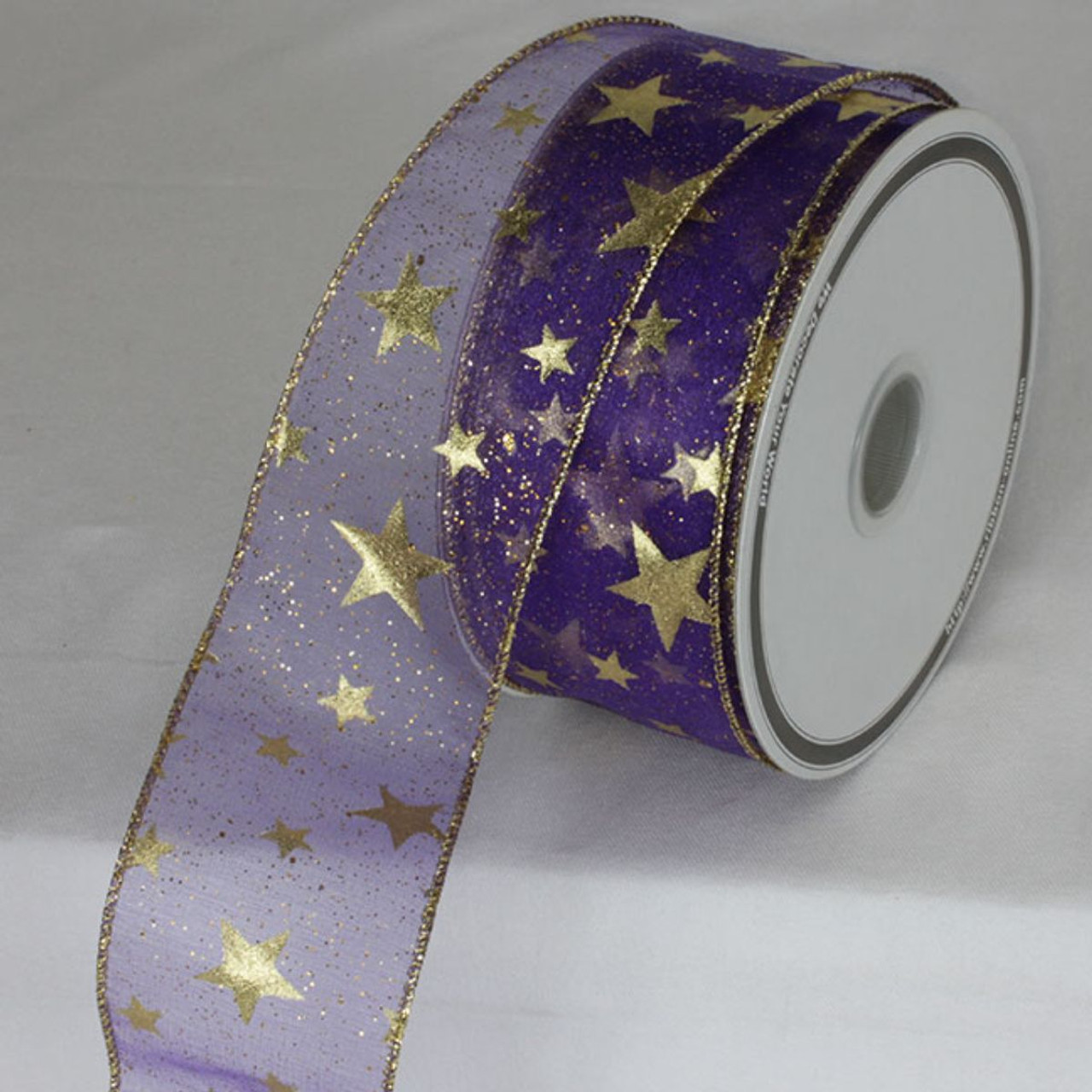 Purple Blue Ribbon for Gift Wrapping 2.5 x 10 Yards 3 Rolls,Wired