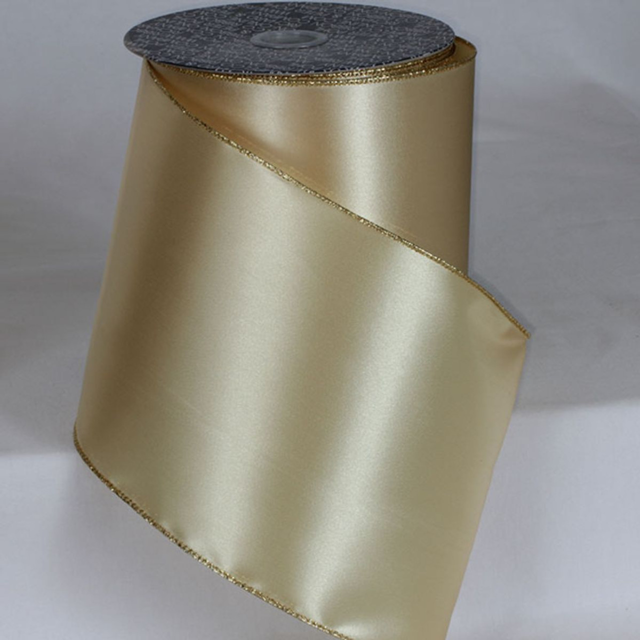 Gold Solid Metallic Wired Craft Ribbon 6 x 20 Yards