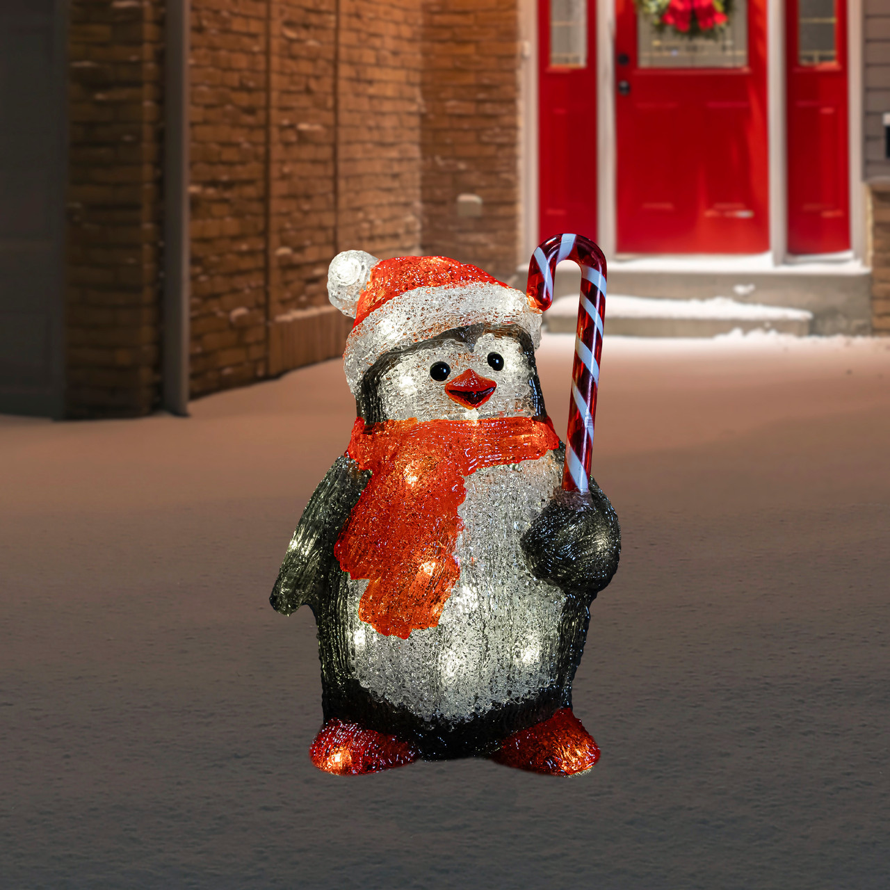 12 LED Lighted Commercial Grade Acrylic Santa Penguin Outdoor