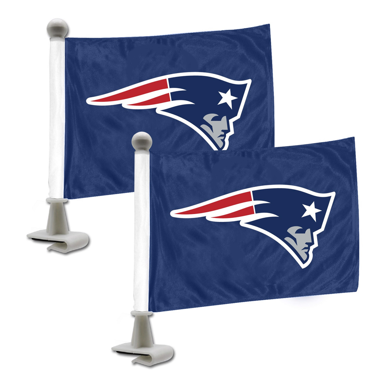 Set of 2 NFL New England Patriots Ambassador Car Flags 6' x 4'