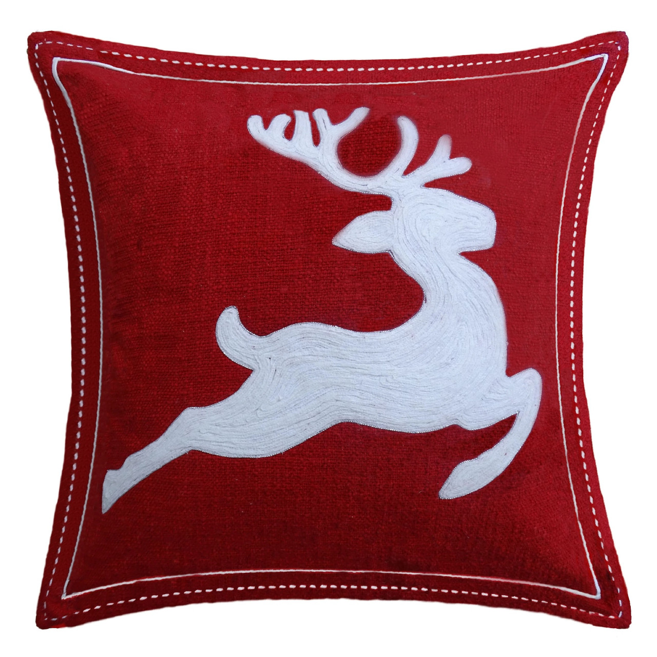 Woodland Deer Christmas Pillow | Little Birdie