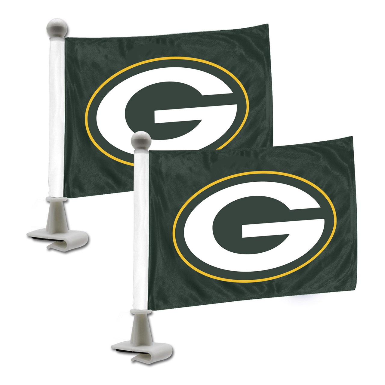 Set of 2 NFL Green Bay Packers Ambassador Car Flags 6' x 4