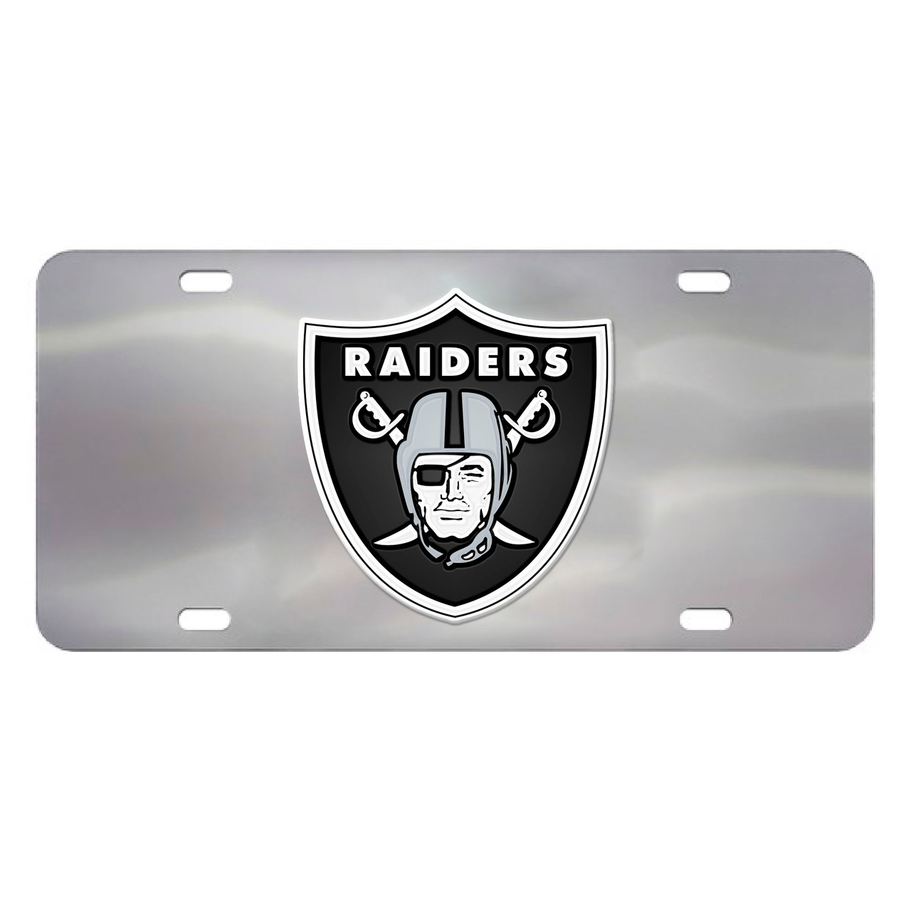 Las Vegas Raiders 12 x 6 Chrome All Over Automotive License Plate Fr