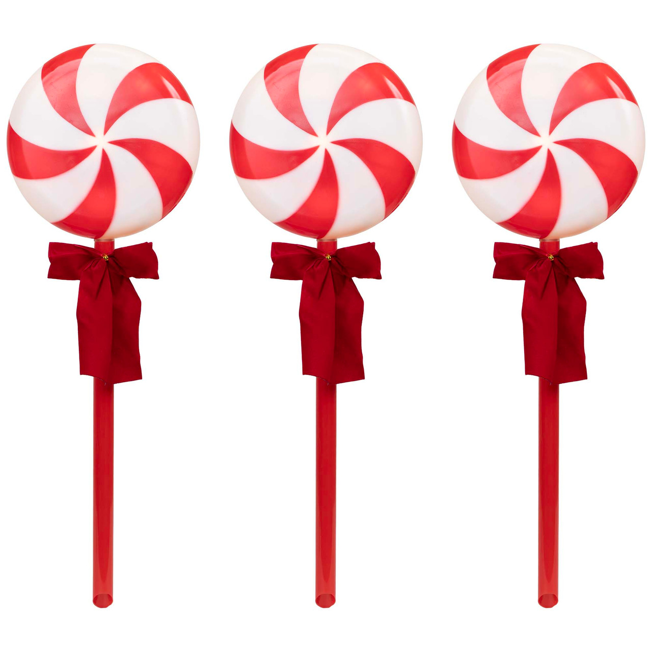Christmas Candy Cane Pathway Lights - 26 Peppermint Lollipop Outdoor Markers, UL Listed