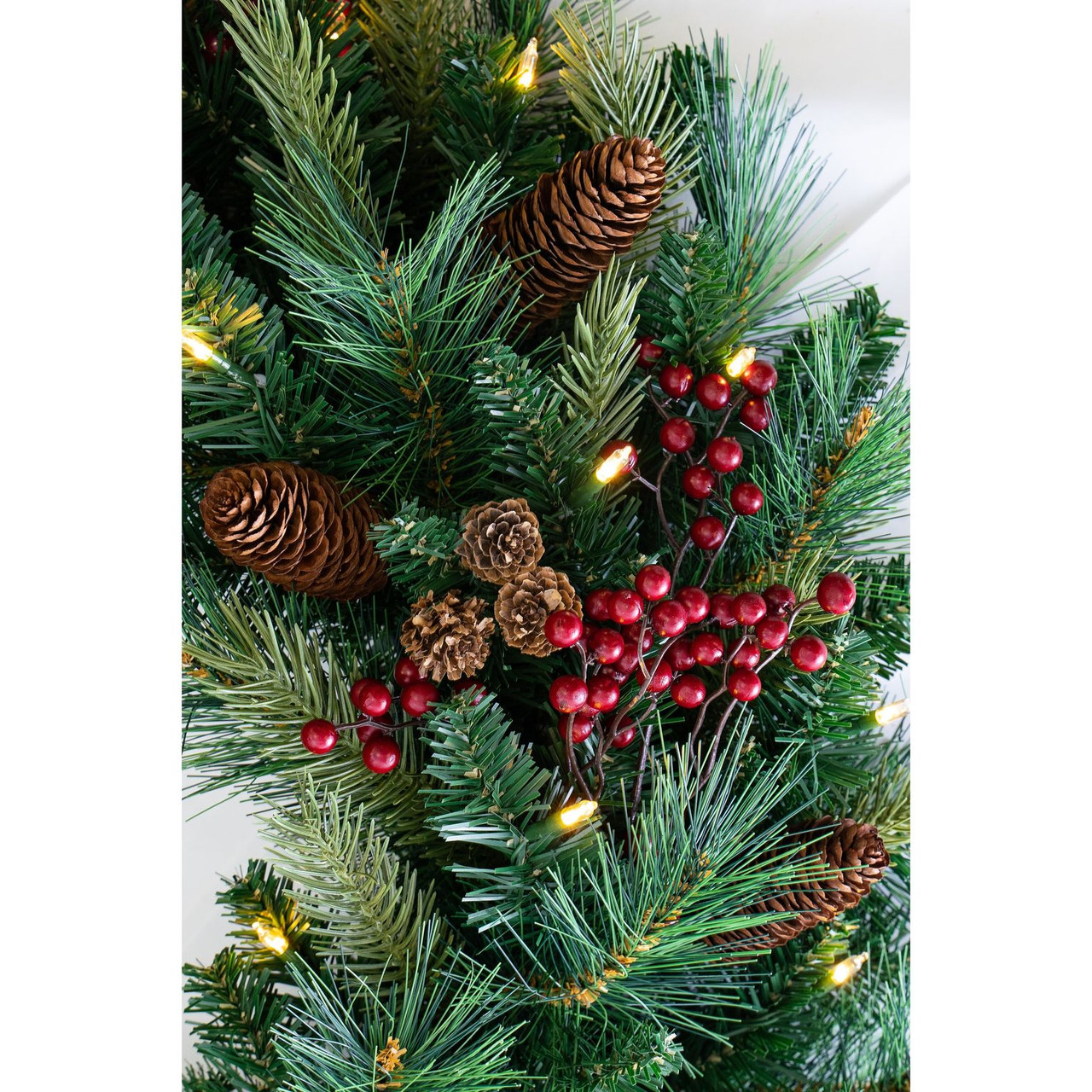 Artificial Pine Fir and Berry Spray, Christmas Greenery