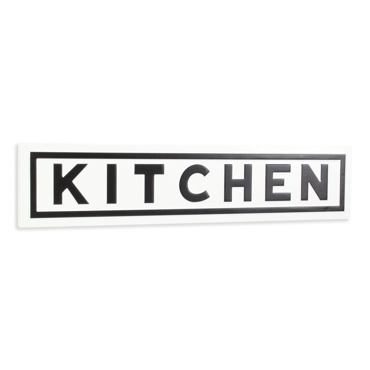 36.5” White & Black Rectangular “Kitchen” Metallic Wall Sign