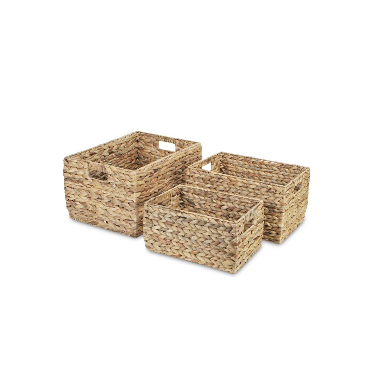 Birdrock Home 3-Pack 11.25-in W x 9-in H x 13-in D Brown Wicker Basket