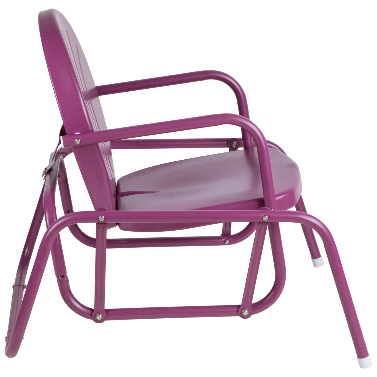 Outdoor Retro Metal Tulip Glider Patio Chair, Purple Christmas