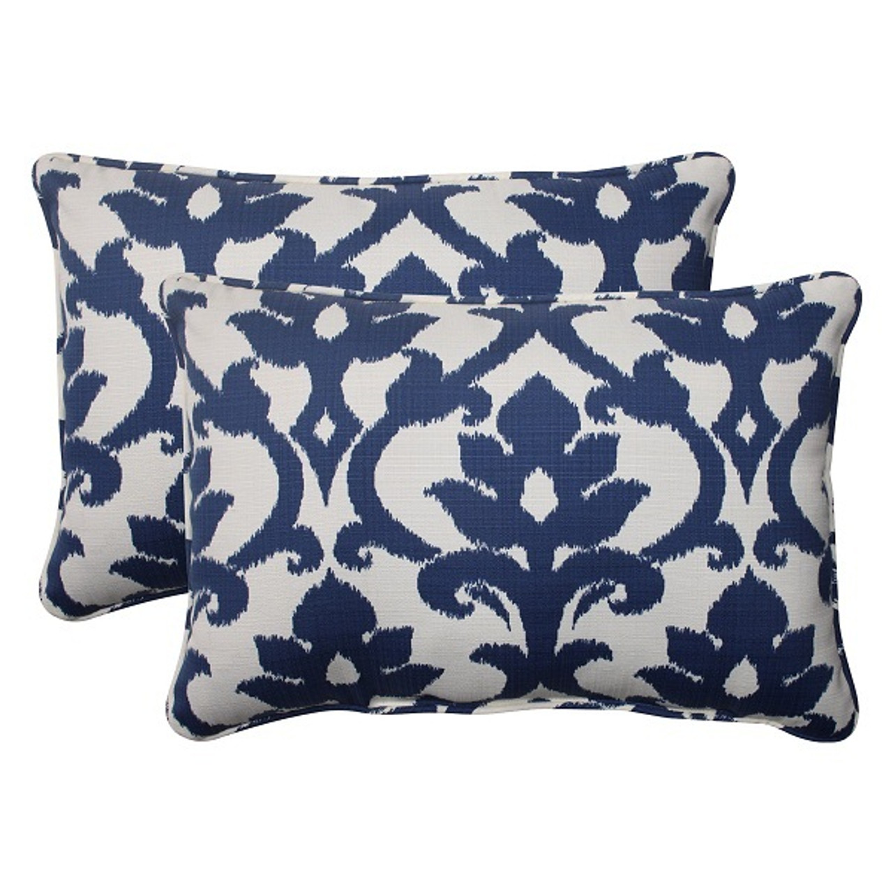 Decorative Square 18 x 18 Inch Throw Pillows Navy & White Moroccan