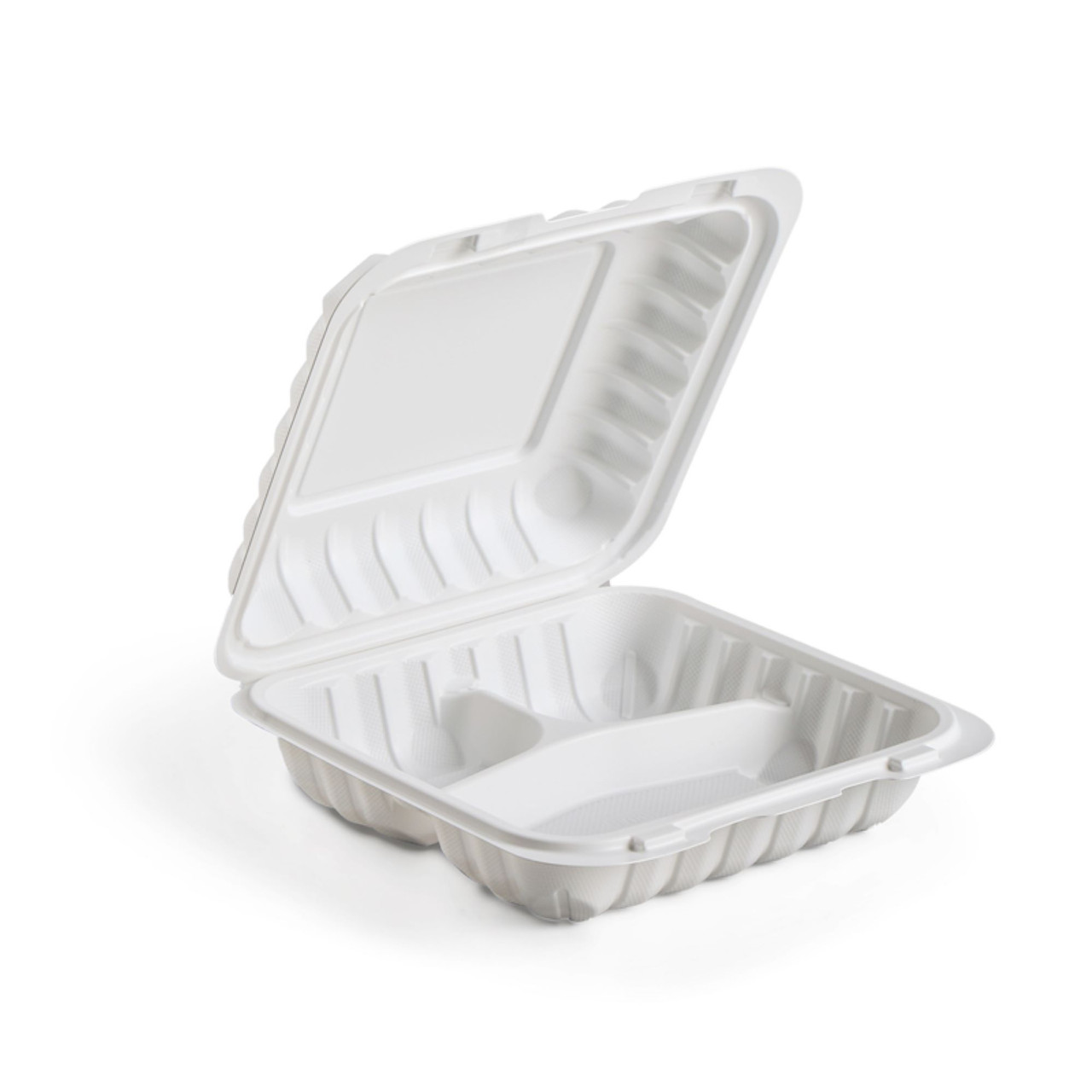 150-Count Single Compartment Hinged White Meal Prep/Take Out Containers -  9