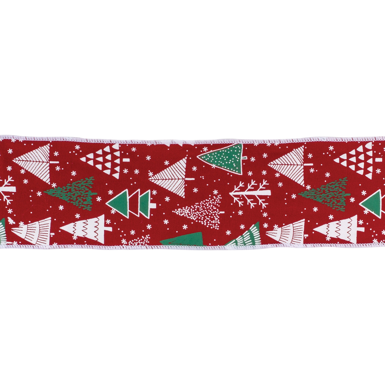 Red Snowflake 4 X 5 Yds. Ribbon Wired Cotton