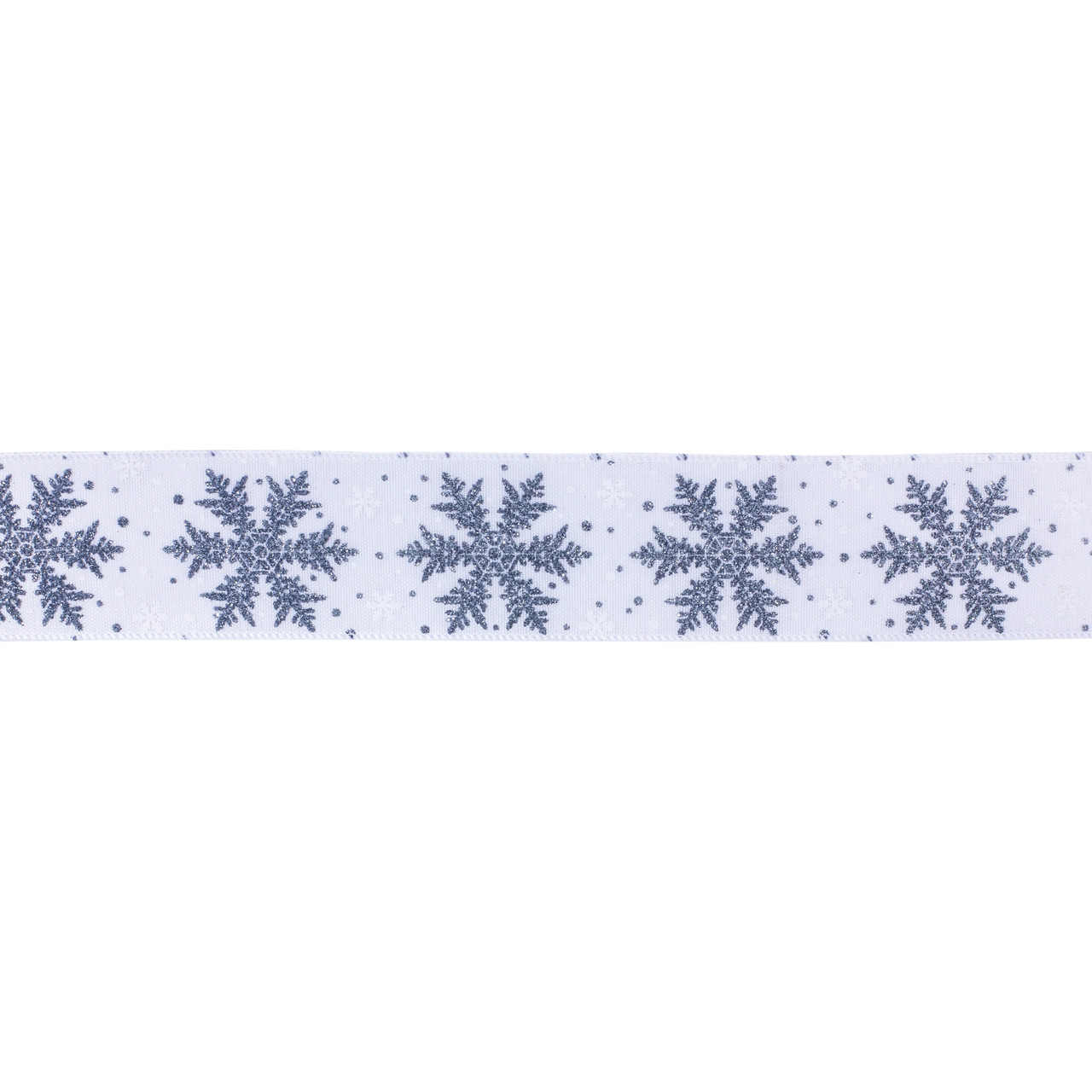 Christmas Printed Snowflake Grosgrain Ribbon, 3/8-Inch, 10-Yard - Red