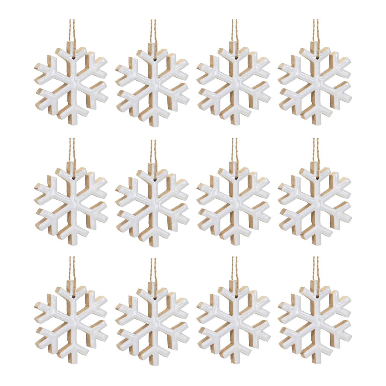 Club Pack of 18 Clear Icy Medium Snowflake Ornaments 6