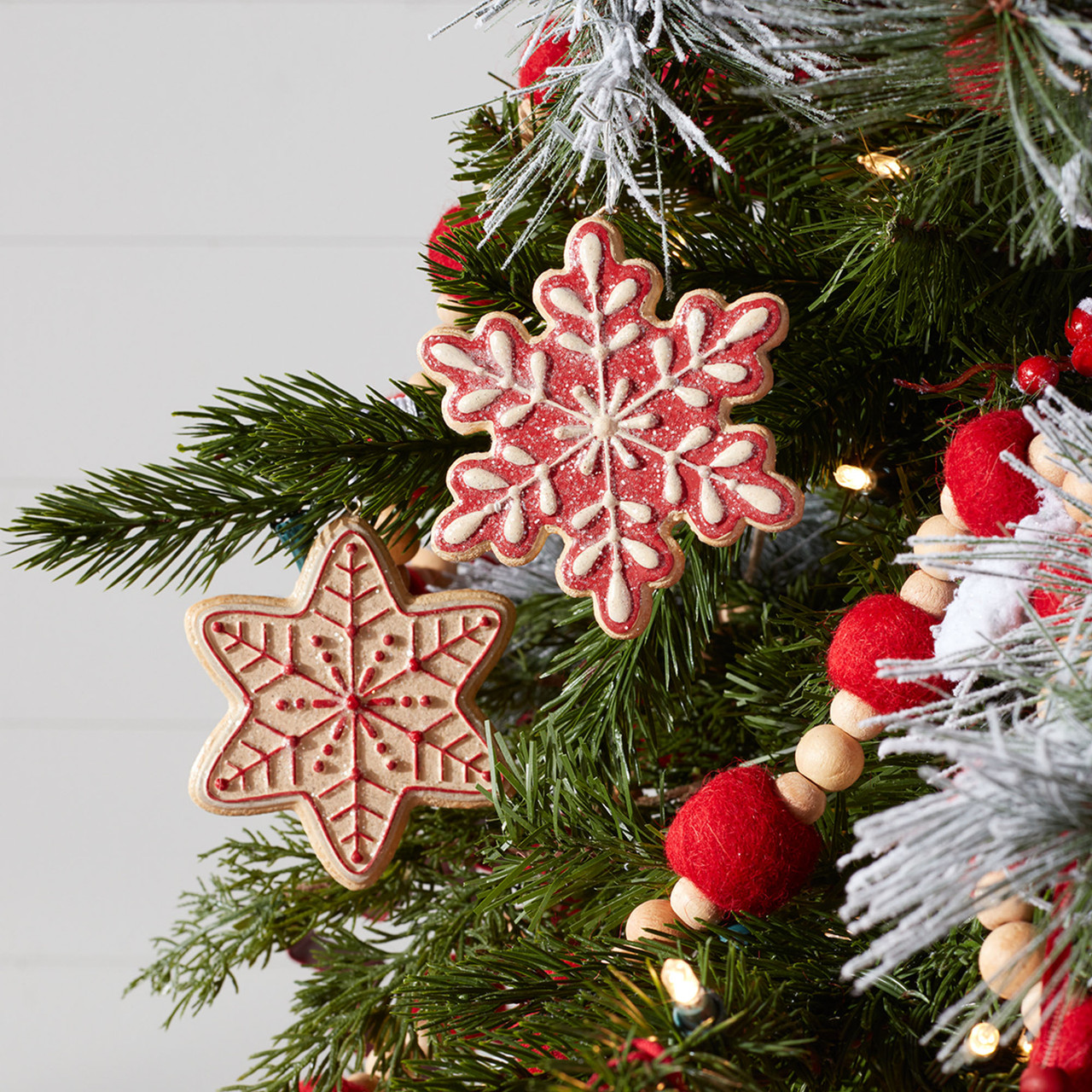 Snowflake Gingerbread Cookies Baking Pan Kitchen Christmas Tree Ornament,  Metal