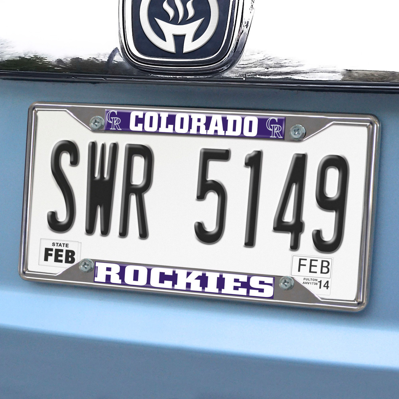 Colorado Rockies Metal License Plate Frame Black Finish