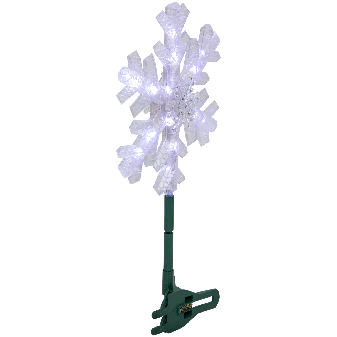 14.75" LED Lighted ClipOn Snowflake Christmas Tree Topper, White