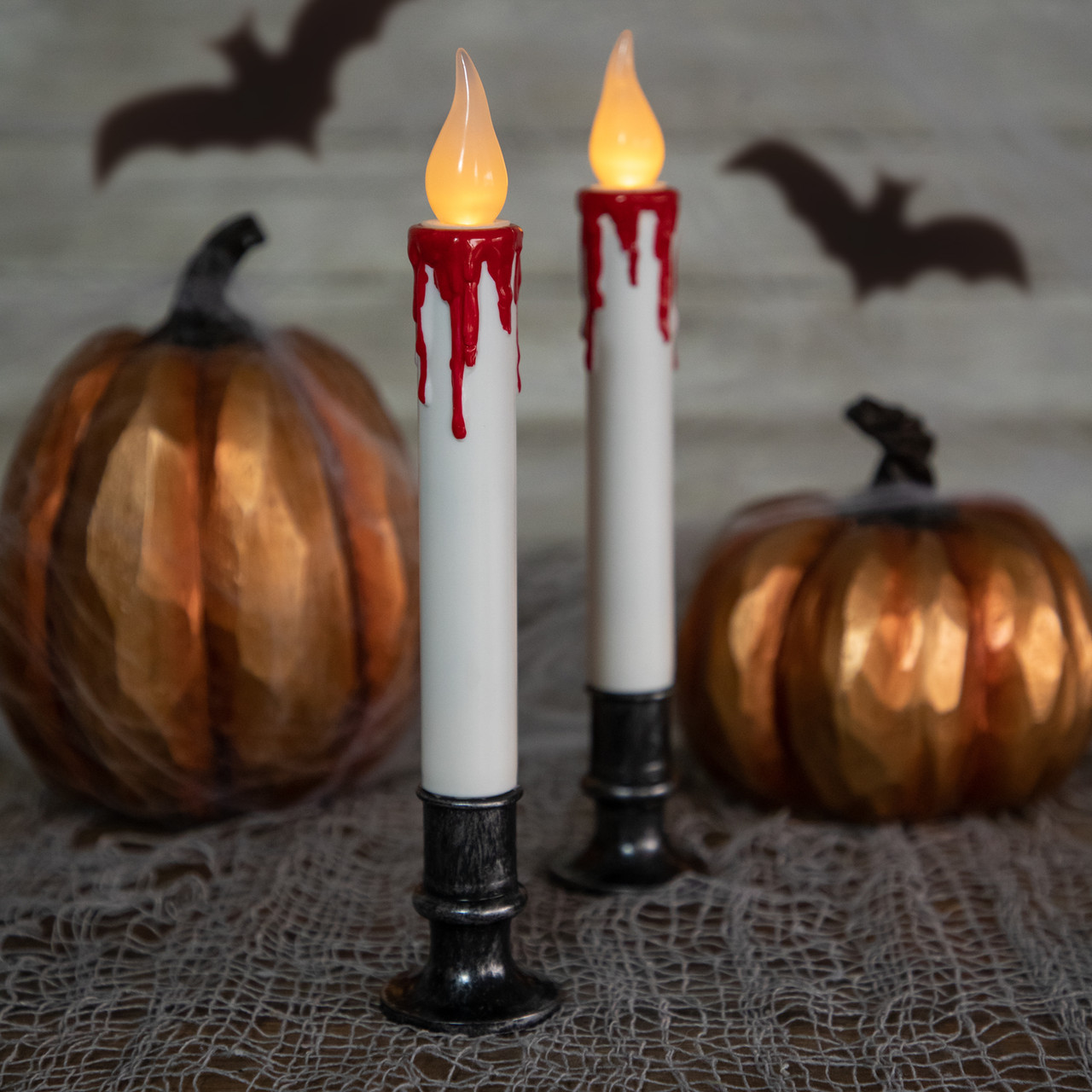 Northlight LED Dripping Blood Halloween Taper Candles - Thumbnail 3