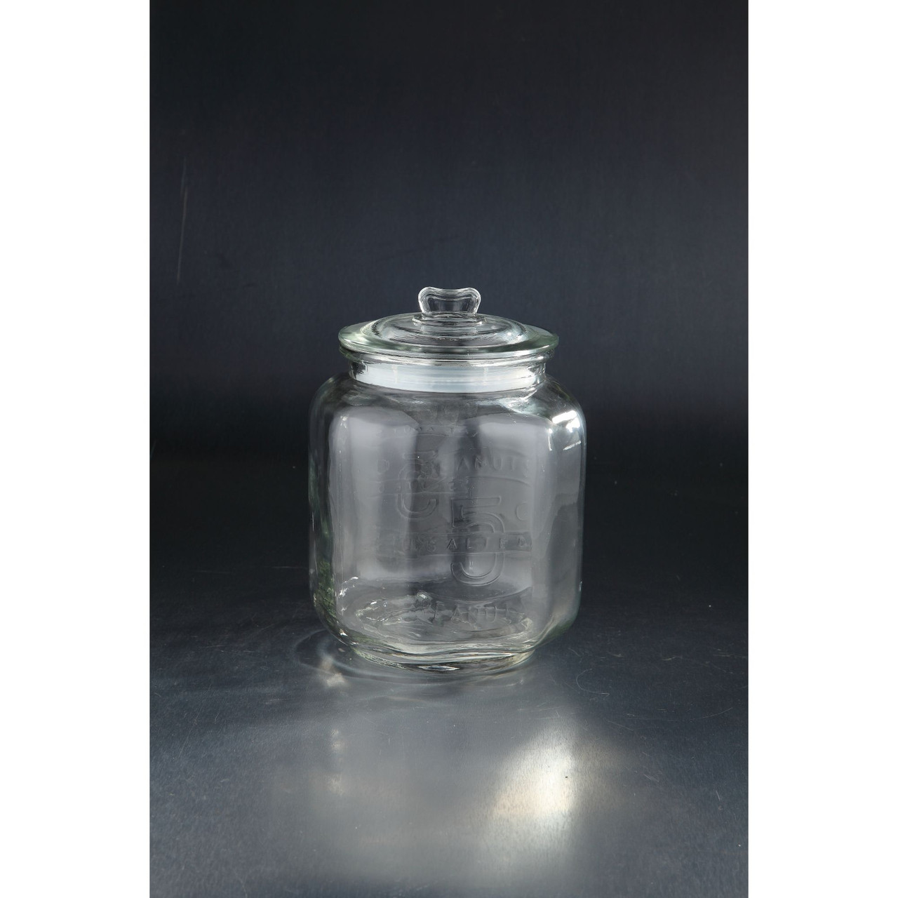 Small Glass Apothecary Candy Jar - Cylinder With Lid