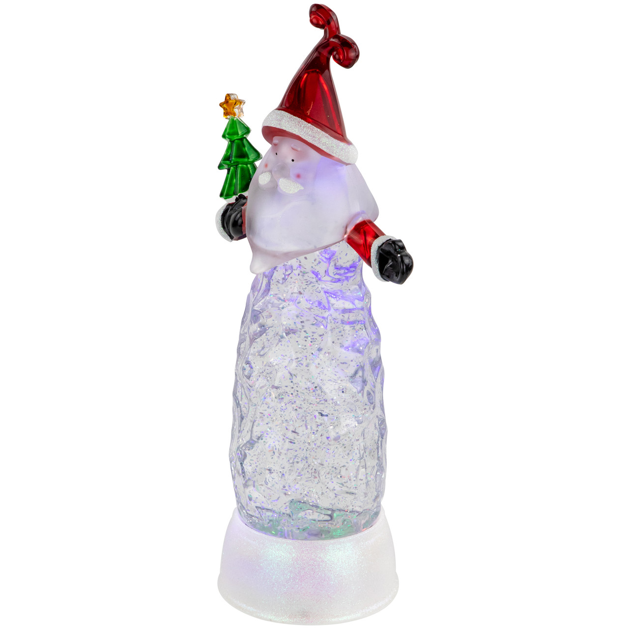 LED Lighted Santa Acrylic Christmas Snow Globe - 12