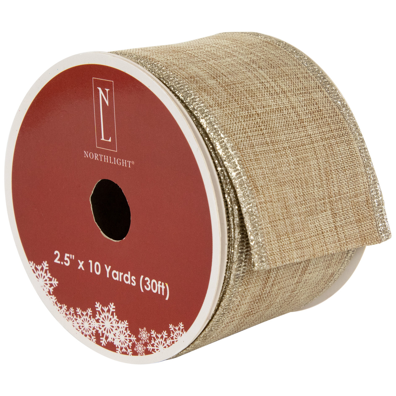 Faux Burlap Jute Ribbon, Wired Ribbon for Gift Wrapping or Decorating