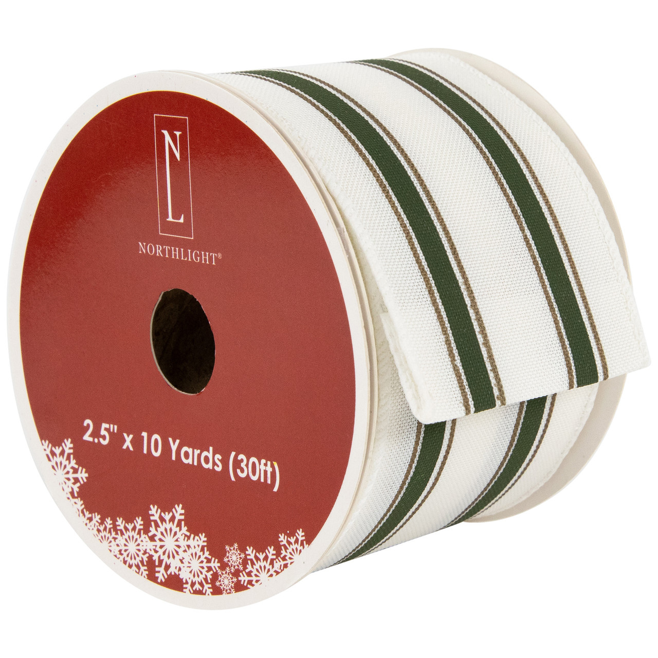 Northlight White and Red Glitter Hearts Valentine's Day Wired Craft Ribbon 2.5 inch x 10 Yards