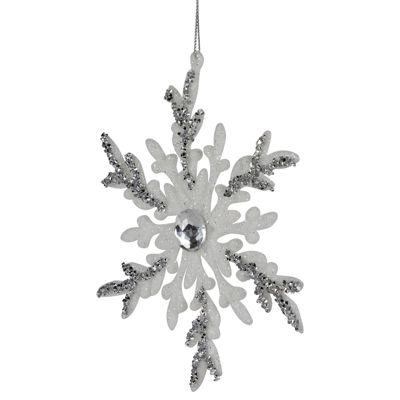 Club Pack of 18 Clear Icy Medium Snowflake Ornaments 6