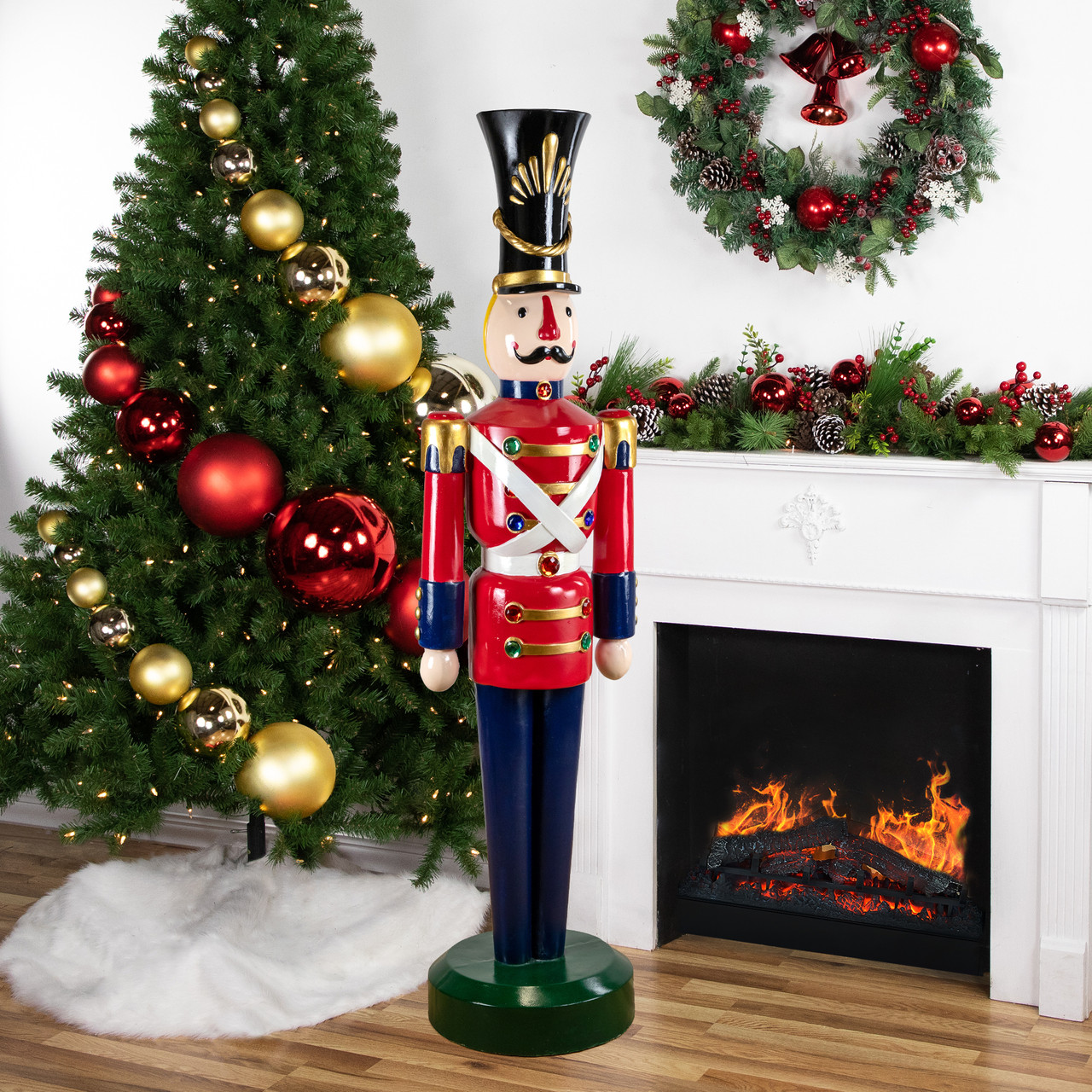 Fiberglass Commercial Christmas Toy Soldier with Jewels - 6.25