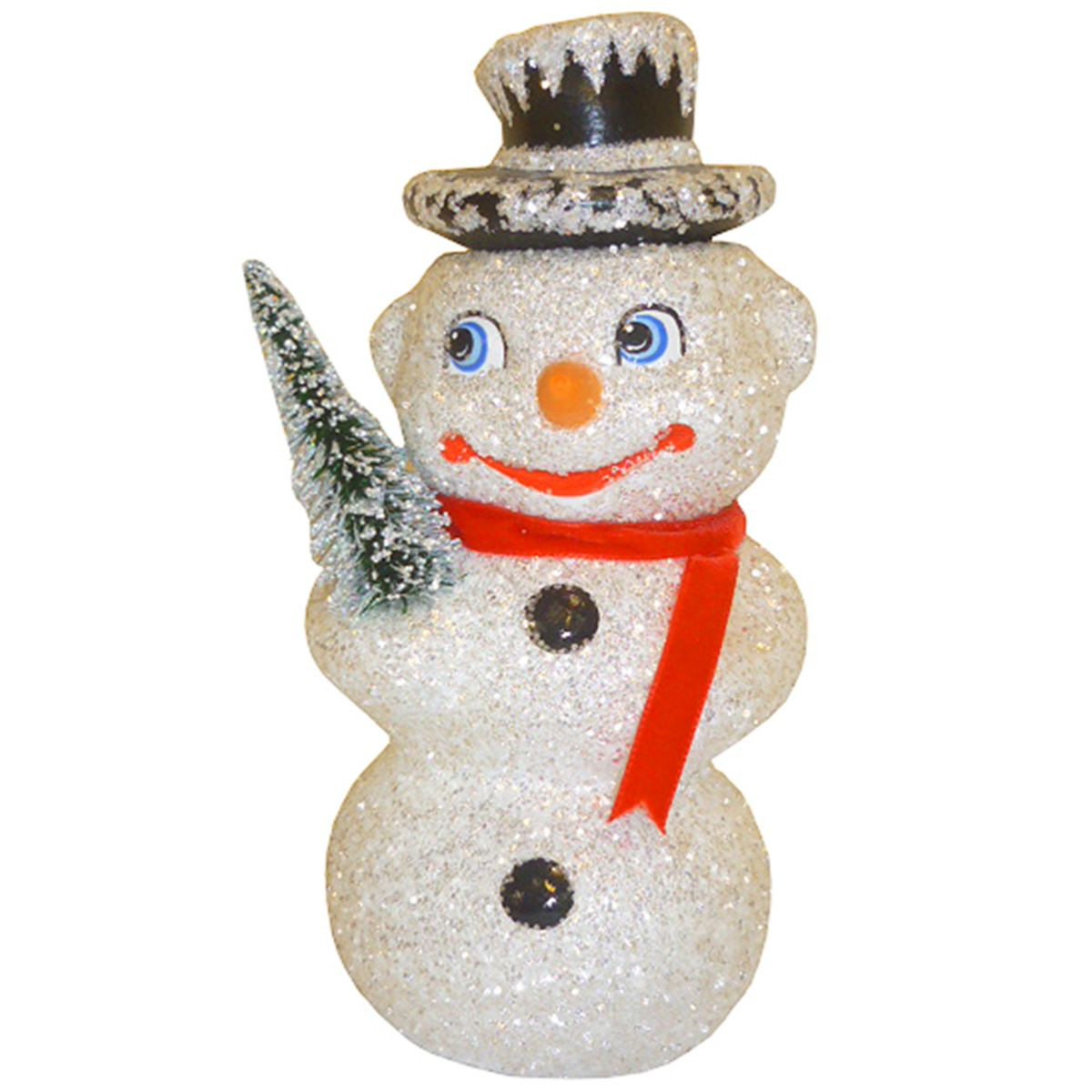 8" Vibrant Unique Medium Snowman Schaller Paper Mache Candy Container