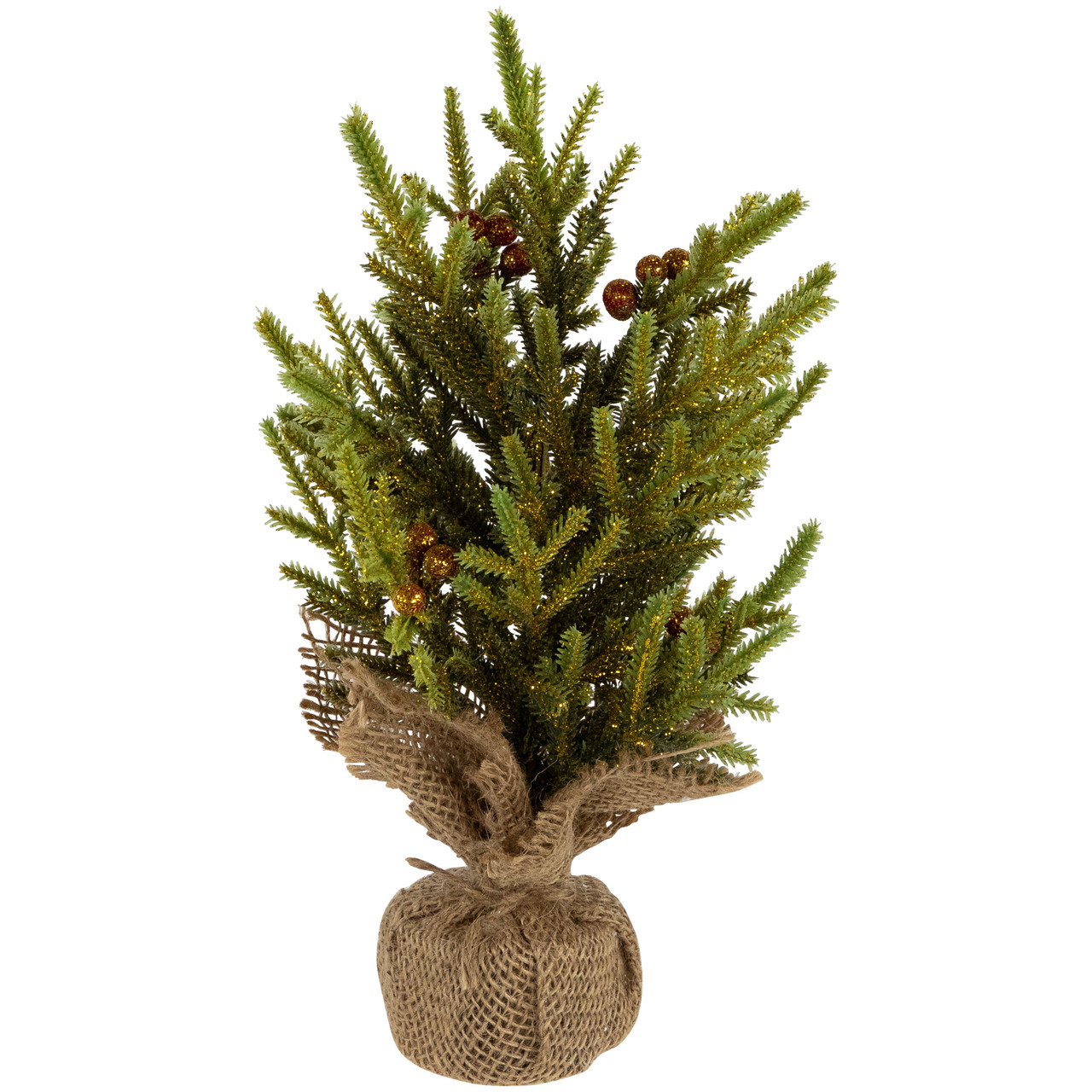 Mini Christmas Pine Artificial Christmas Trees with Burlap Base