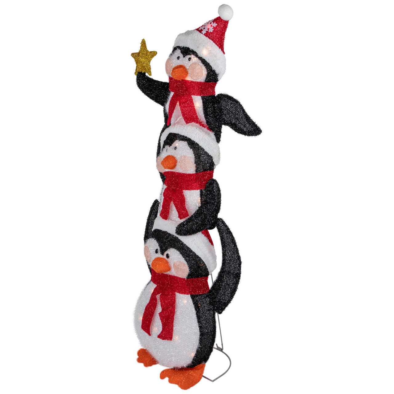 41" Lighted Stacked Penguin Family Outdoor Christmas Decoration Christmas Central