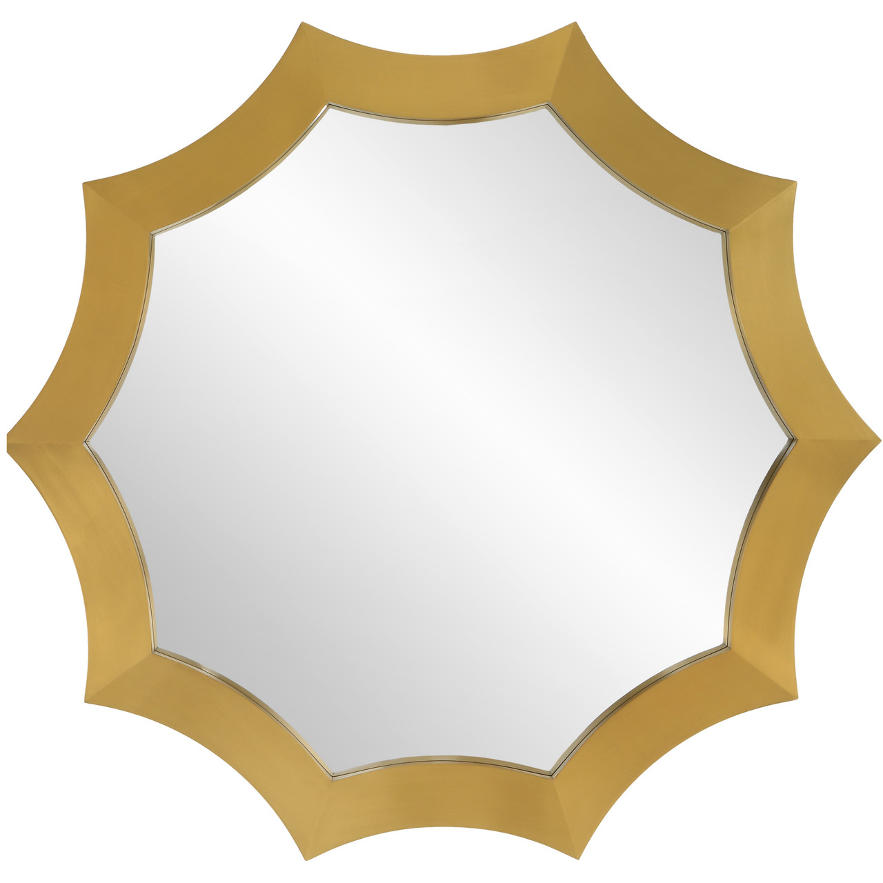 Flare Brushed Brass Round Wall Mirror - Gold | Christmas Central