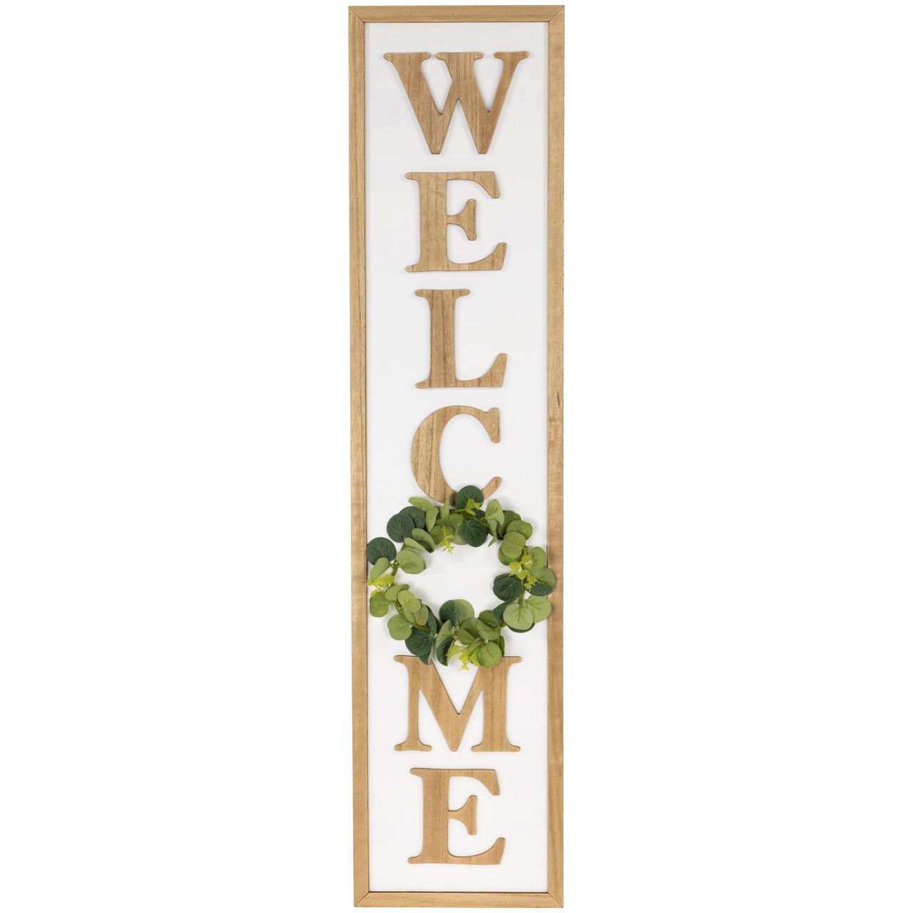 40" Welcome Wooden Framed Outdoor Porch Sign - Thumbnail 3