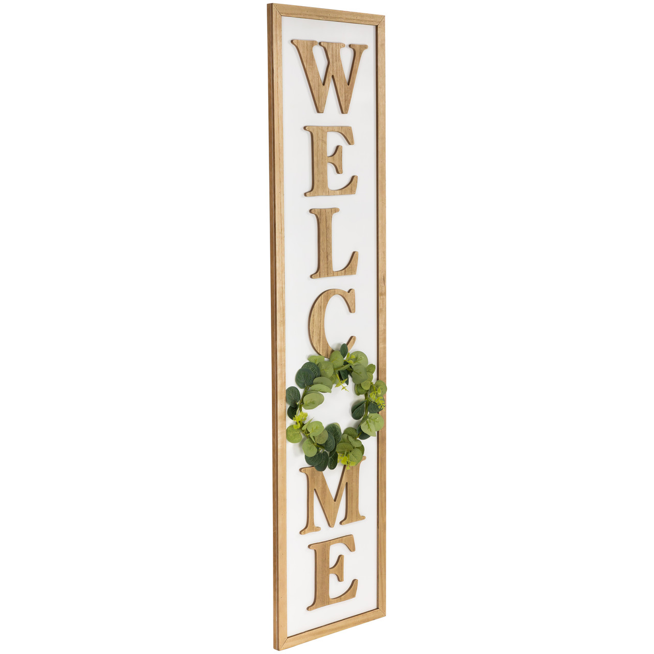 40" Welcome Wooden Framed Outdoor Porch Sign - Thumbnail 2
