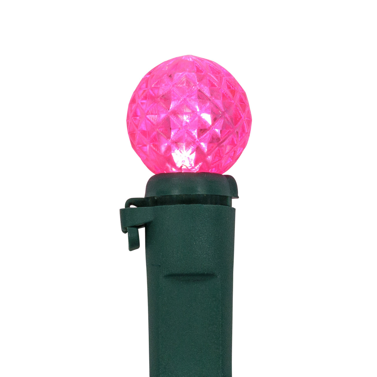 LED G12 Berry Christmas Lights - Pink - 16' Green Wire - 50ct