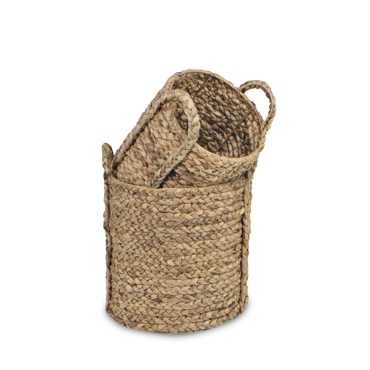 Brown - Handcrafted Organic Water Hyacinth Plush Basket (12 x 4 in)