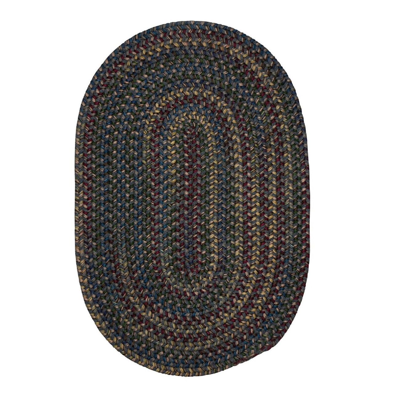 2' x 9' Gray & Blue Braided Rug Runner Christmas Central